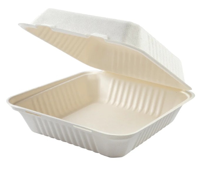 Bagasse Clamshells 9 x 9